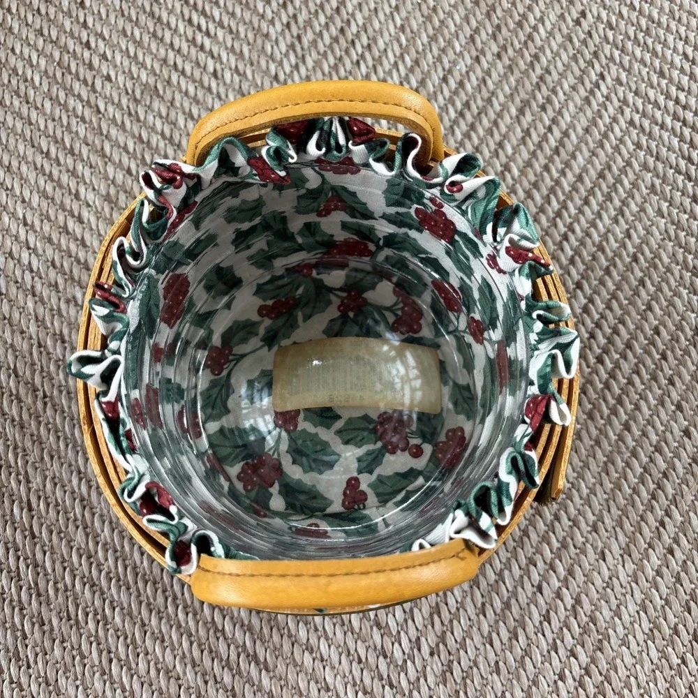 Longaberger 1999 Peppermint Tree Trimming Basket Liner Protector Hang Tag